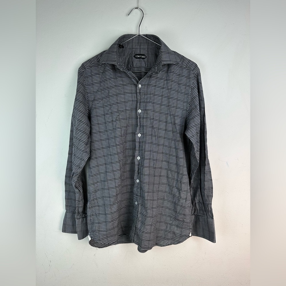 Tom Ford Micro Checked Button Down Long Sleeve Dr… - image 1